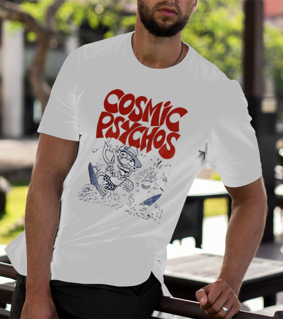 COSMIC PSYCHOS Cartoon Character Black And Red T-Shirt