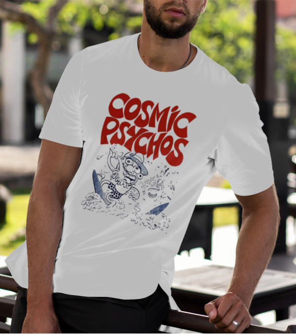 COSMIC PSYCHOS Cartoon Character Black And Red T-Shirt