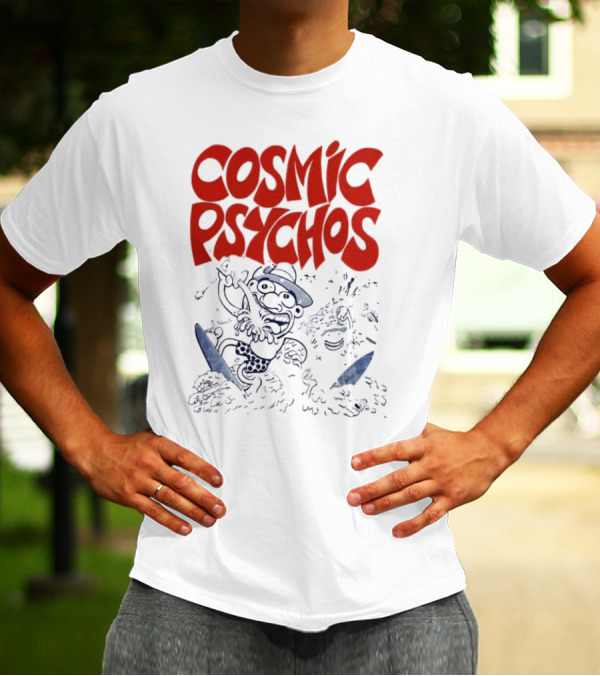 COSMIC PSYCHOS Cartoon Character Black And Red T-Shirt