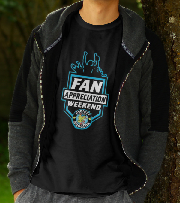 Fan Appreciation Weekend Everett AquaSox Baseball Event Celebration T-Shirt