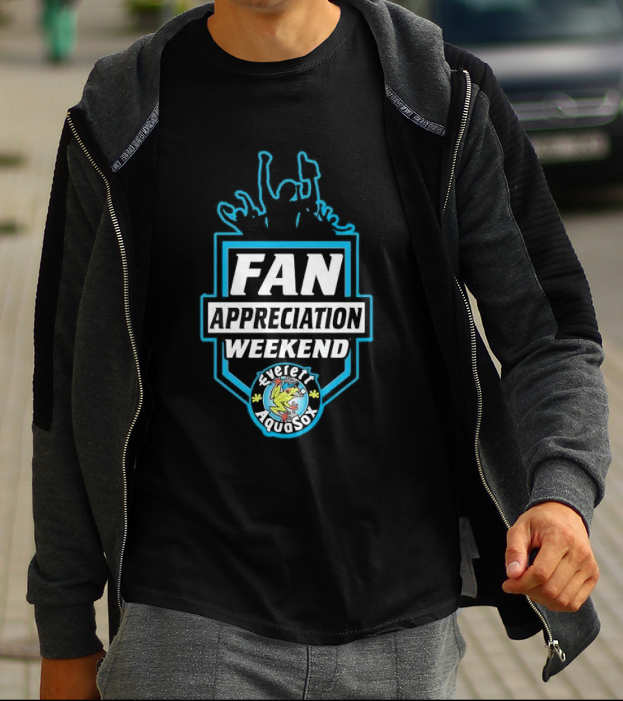 Fan Appreciation Weekend Everett AquaSox Baseball Event Celebration T-Shirt