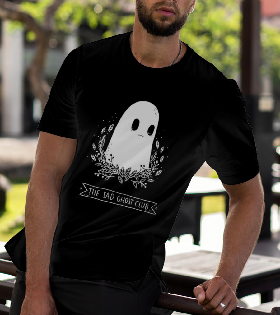 The Sad Ghost Club First Ever Ghost Surrounded By Floral Elements T-Shirt