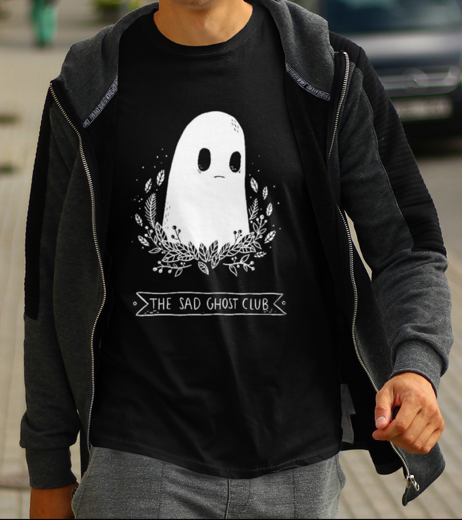 The Sad Ghost Club First Ever Ghost Surrounded By Floral Elements T-Shirt