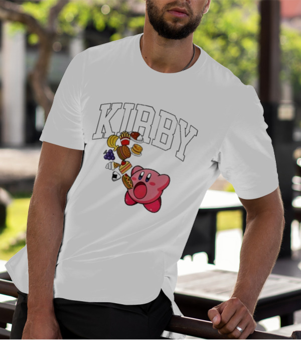 Kirby Eating Burgers And Food Explosion T-Shirt