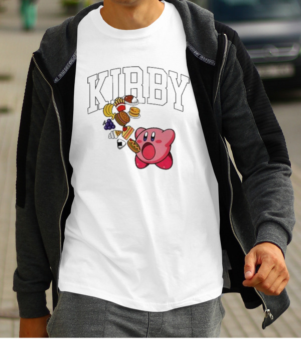 Kirby Eating Burgers And Food Explosion T-Shirt