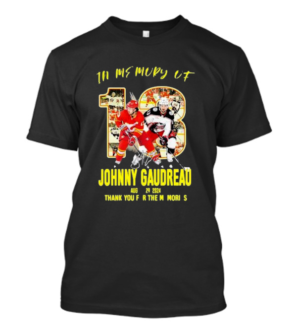 Johnny Gaudreau 13 In Memory Thank You For The Memories Aug 29 T-Shirt