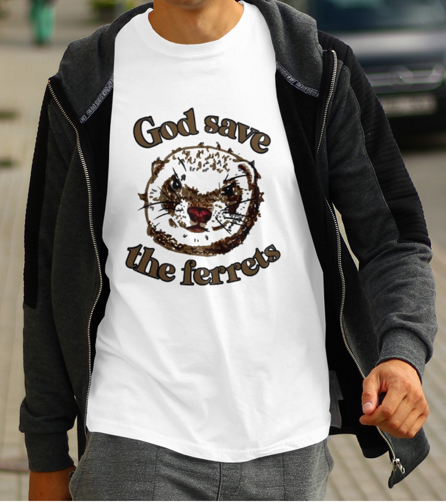 God Save The Ferrets Ferret Face T-Shirt