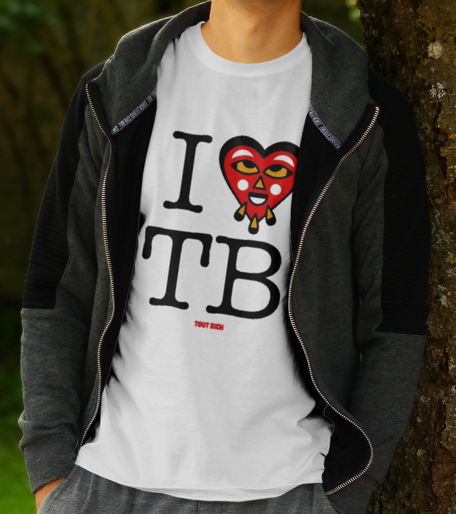I Love TB Tout Bien Heart Face T-Shirt