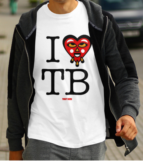 I Love TB Tout Bien Heart Face T-Shirt