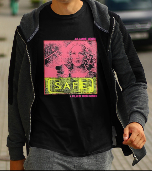 Julianne Moore Safe A Film By Todd Haynes Vintage Pink And Yellow Movie T-Shirt