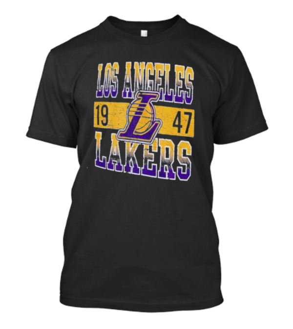 Los Angeles Lakers 1947 Logo Enzyme Washed Oversized Men’s New Era Black T-Shirt