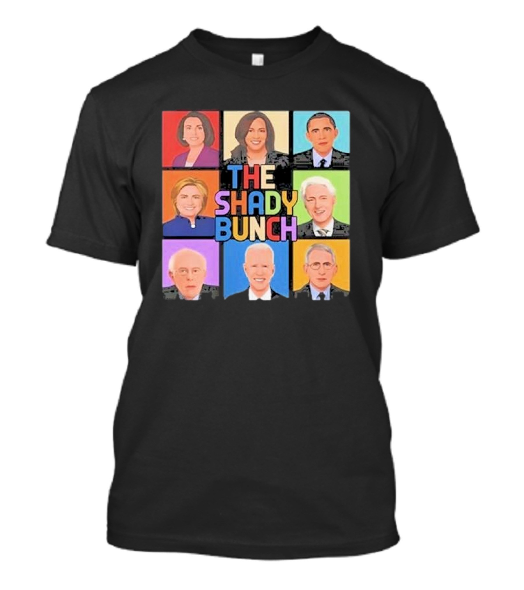 Untamedusa Store The Shady Bunch Political Portraits Face Grid T-Shirt