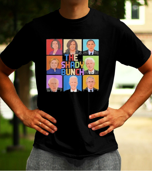 Untamedusa Store The Shady Bunch Political Portraits Face Grid T-Shirt