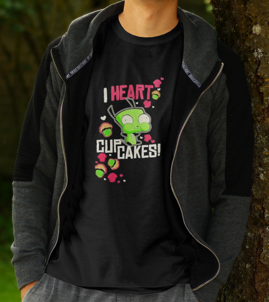 Invader Zim GIR I Heart Cupcakes T-Shirt