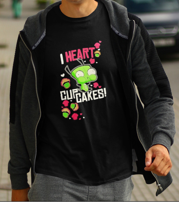 Invader Zim GIR I Heart Cupcakes T-Shirt