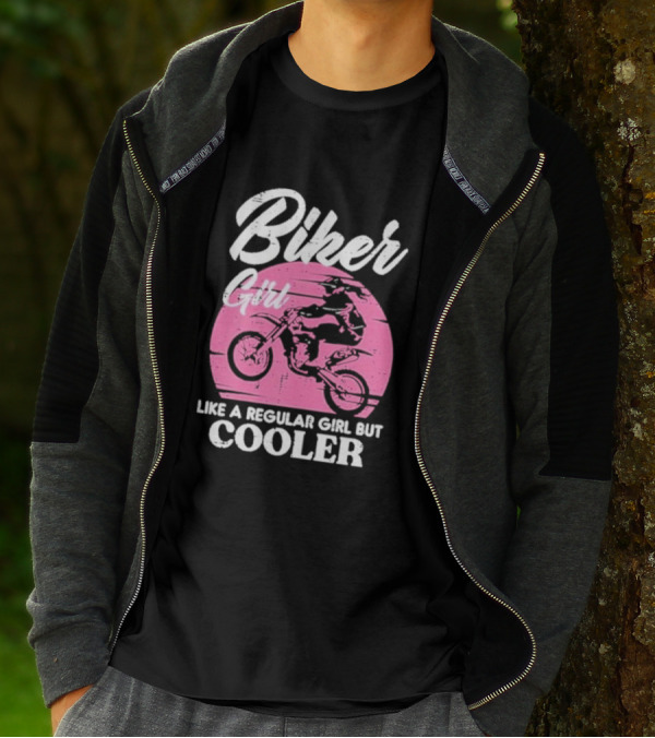 Biker Girl Like A Regular Girl But Cooler Motorcycle Women Rider T-Shirt