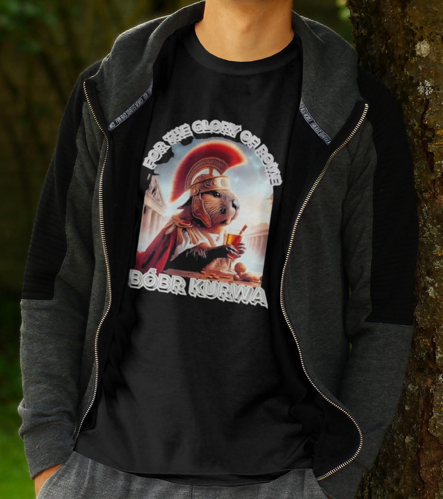 For The Glory Of Rome Bóbr Kurwa Roman Helmet Drink T-Shirt