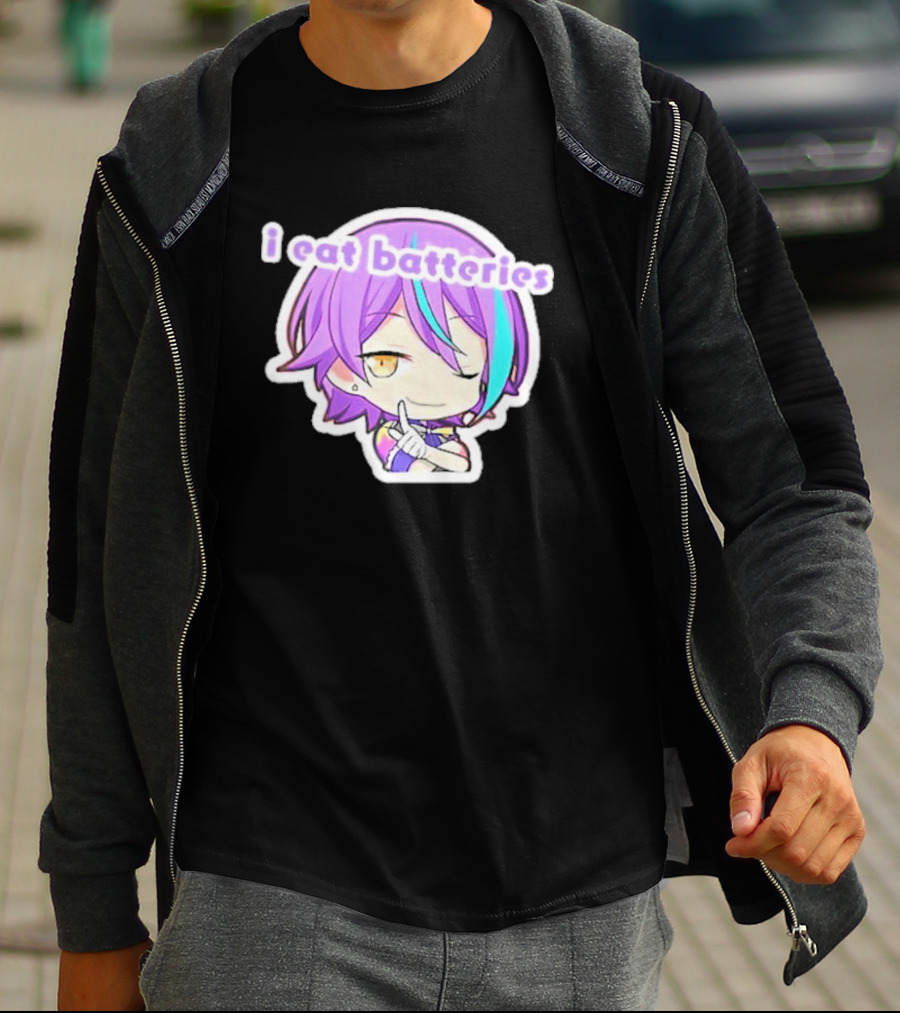 Rui Kamishiro I Eat Batteries Project Sekai Chibi Character T-Shirt