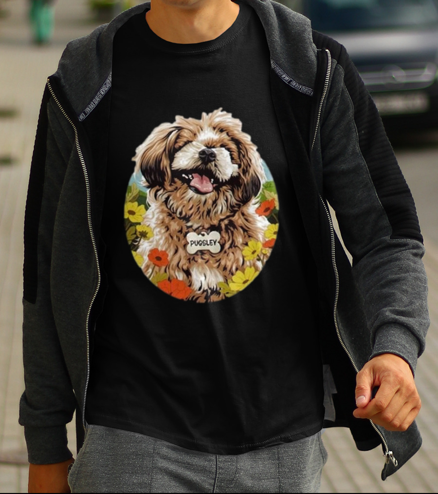 Nordacious Pugsley Dog Flowerful Bliss T-Shirt