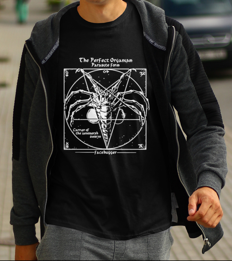 The Perfect Organism Parasite Form Carrier Of The Xenomorph Embryo Facehugger T-Shirt