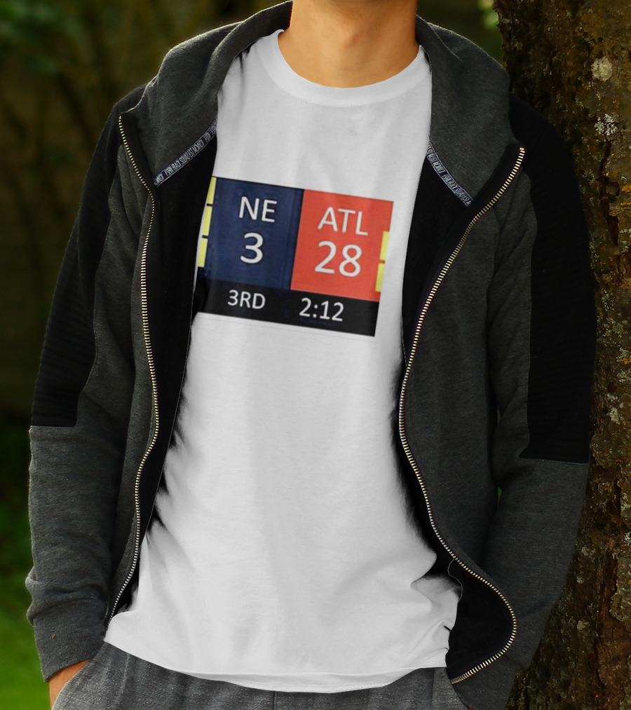 Cowboys Fan Wearing NE 3 ATL 28 3RD 2:12 T-Shirt