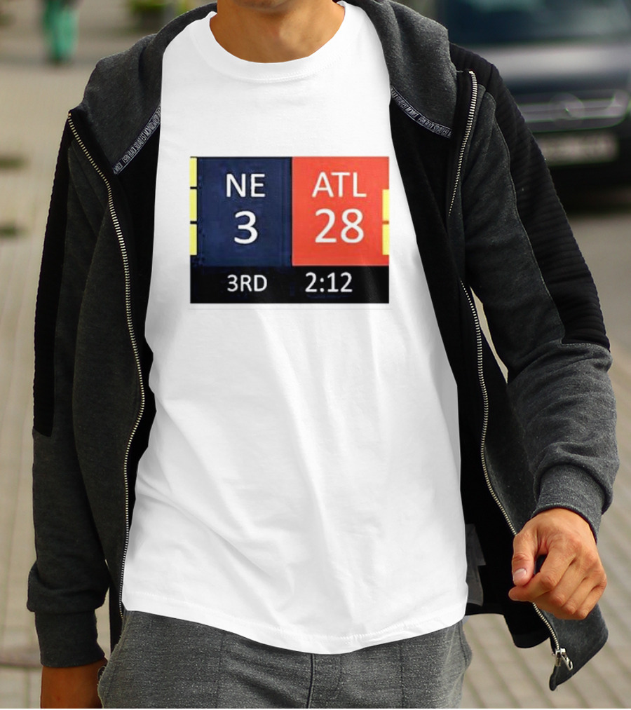 Cowboys Fan Wearing NE 3 ATL 28 3RD 2:12 T-Shirt