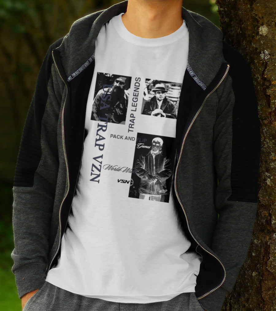USA Trap VZN Trap Legends Pack And Flip Games World Wide VSN T-Shirt