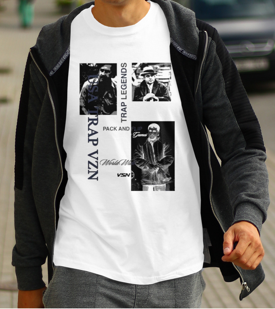 USA Trap VZN Trap Legends Pack And Flip Games World Wide VSN T-Shirt