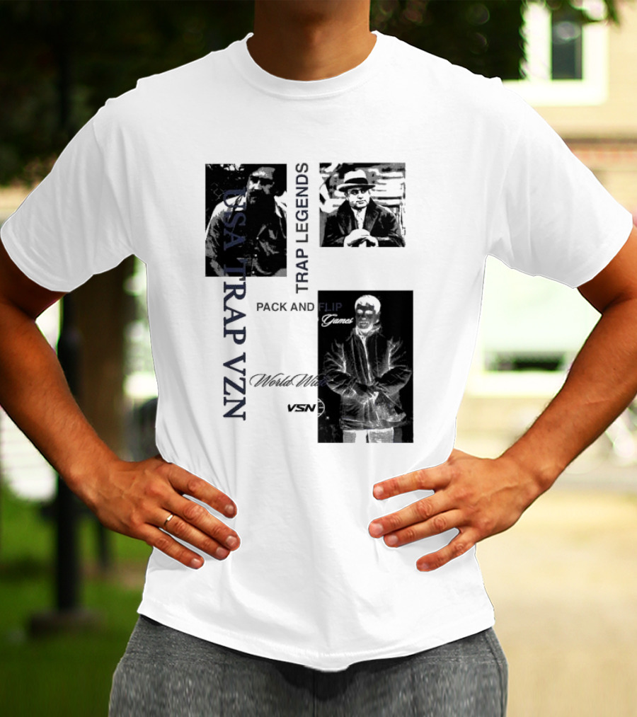 USA Trap VZN Trap Legends Pack And Flip Games World Wide VSN T-Shirt