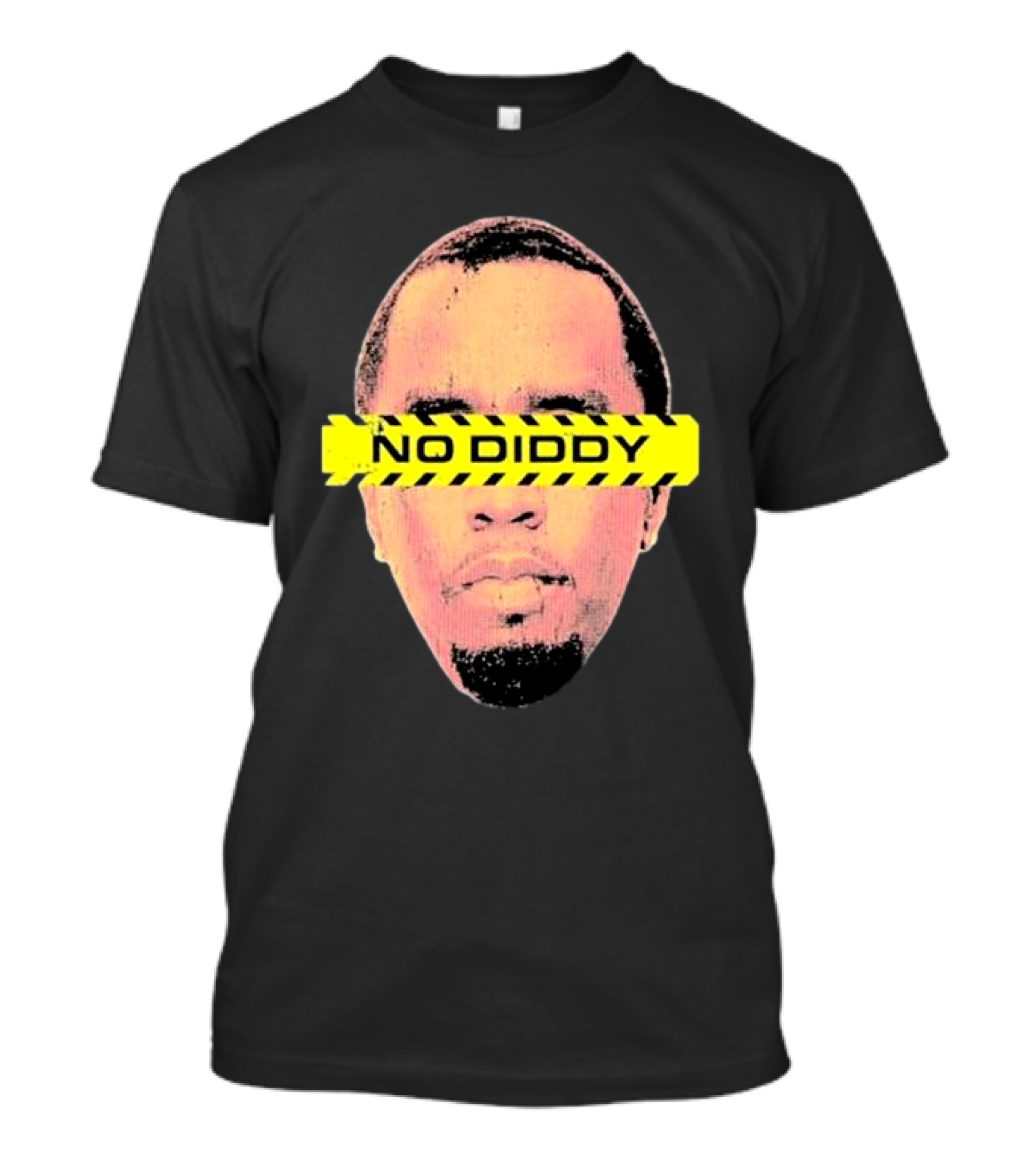 Imtaitianaj Creative Text No Diddy Caution Overlay T-Shirt