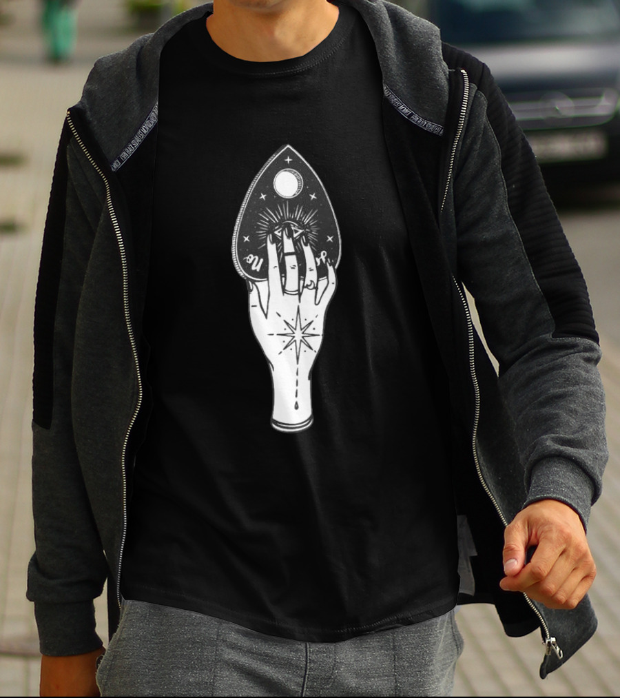 Mystic Hand Occult Spiritual Mystical Esoteric Vintage Dark Magic Planchette T-Shirt