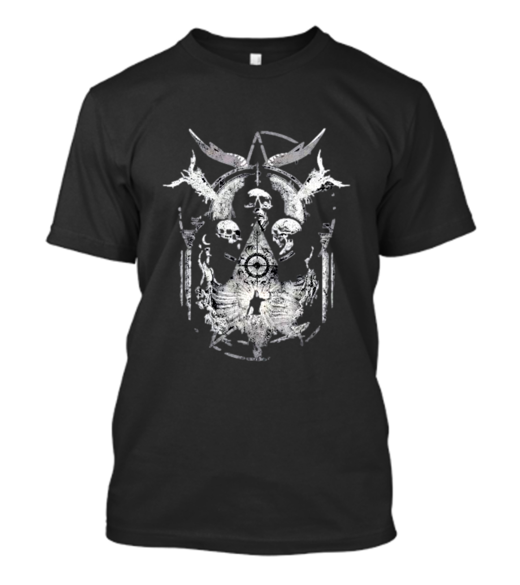 New Rare Gothic Aesthetic Occult Symbolic Design With Skulls And Mystical T-Shirt