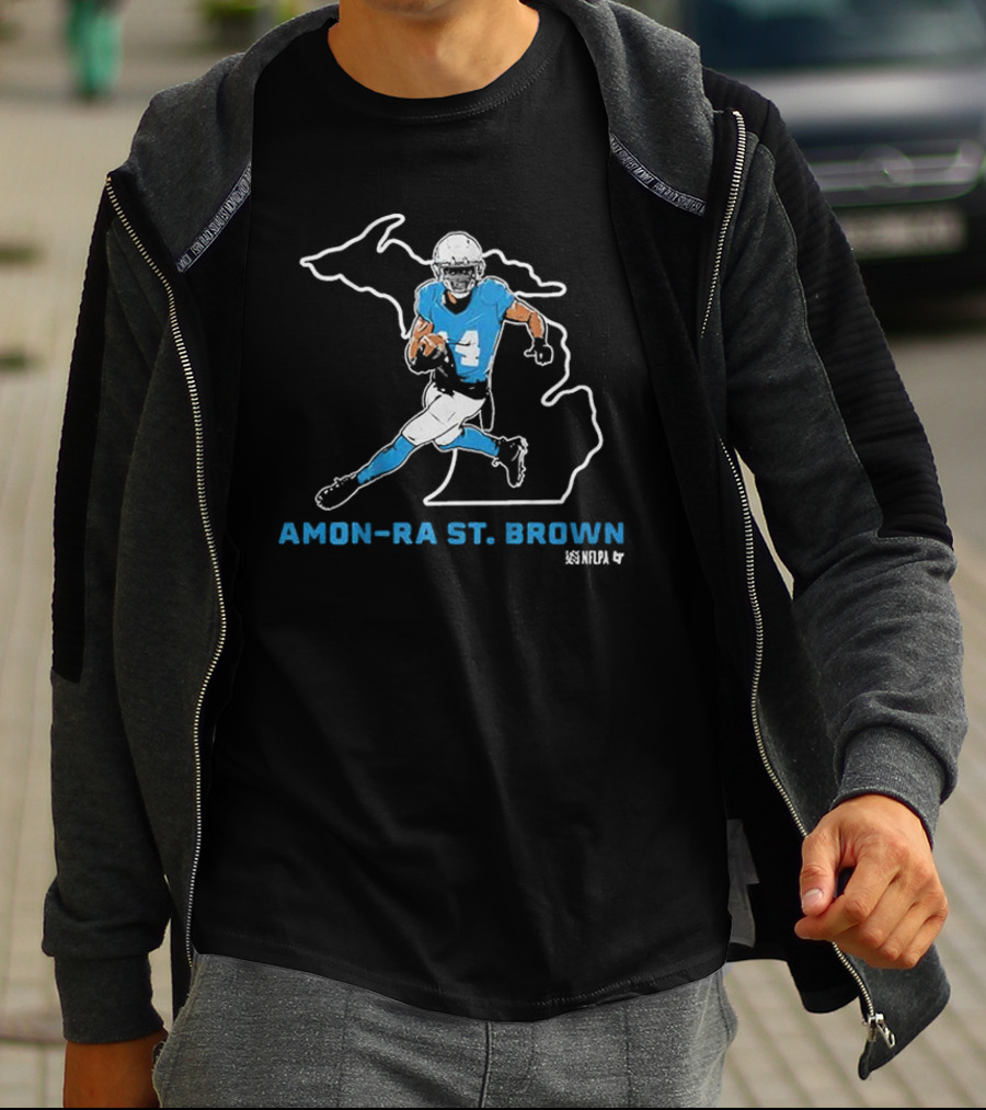 Amon-ra St. Brown Michigan Football Star NFLPA T-Shirt