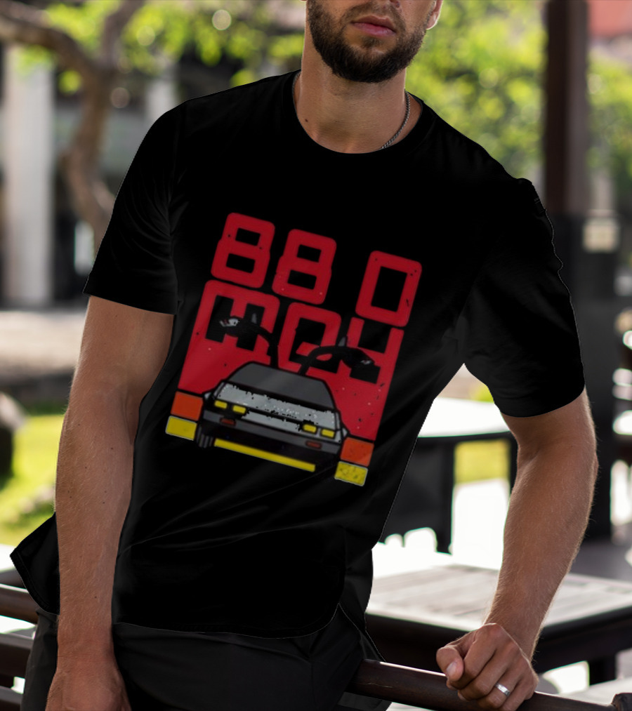 Back To The Future 88MPH DeLorean Time Machine Musical Retro T-Shirt