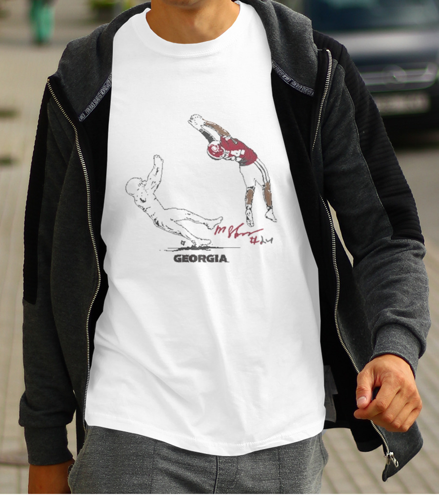 Georgia Football Malaki Starks Signature Interception T-Shirt