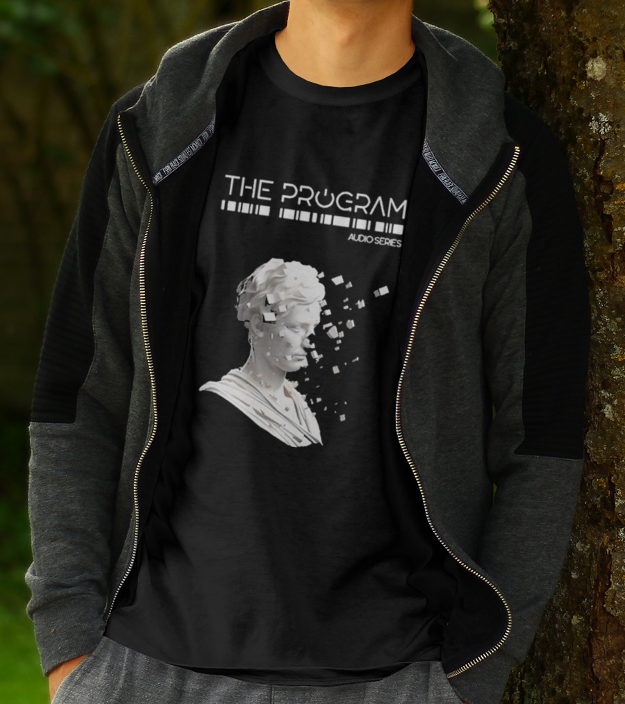 THE PROGRAM AUDIO SERIES Disintegrating Sculptural Head With Digital Fragmentation T-Shirt