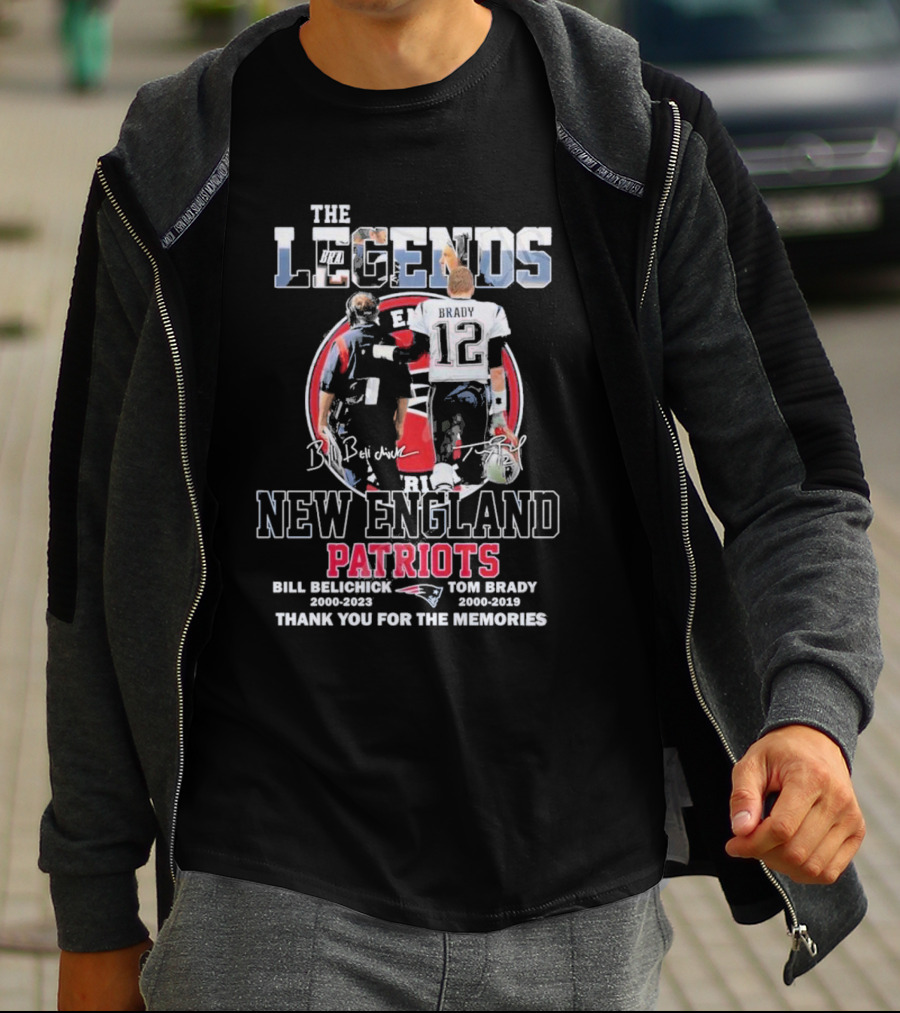 The Legends Bill Belichick Tom Brady New England Patriots Thank You For The Memories T-Shirt