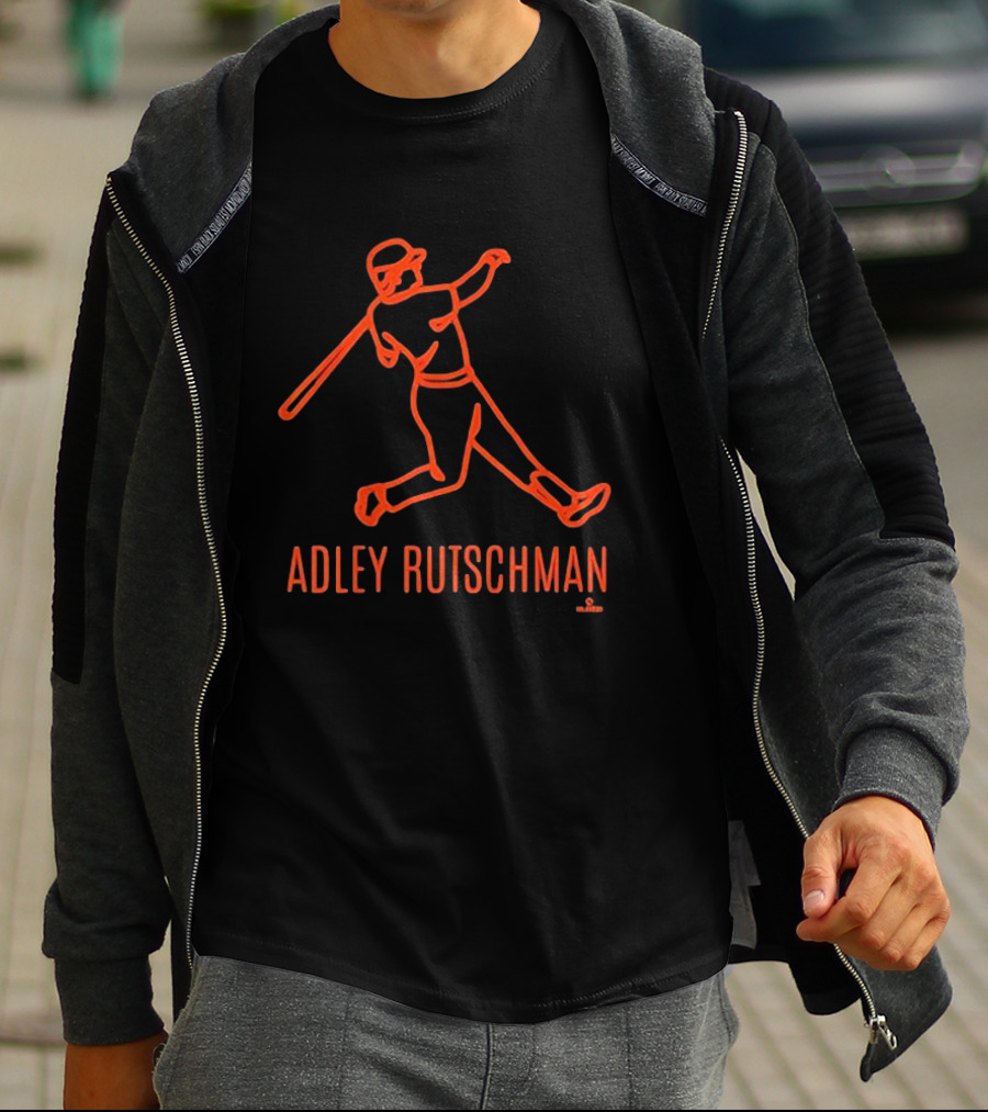 Adley Rutschman Baseball Swing Retro Line T-Shirt