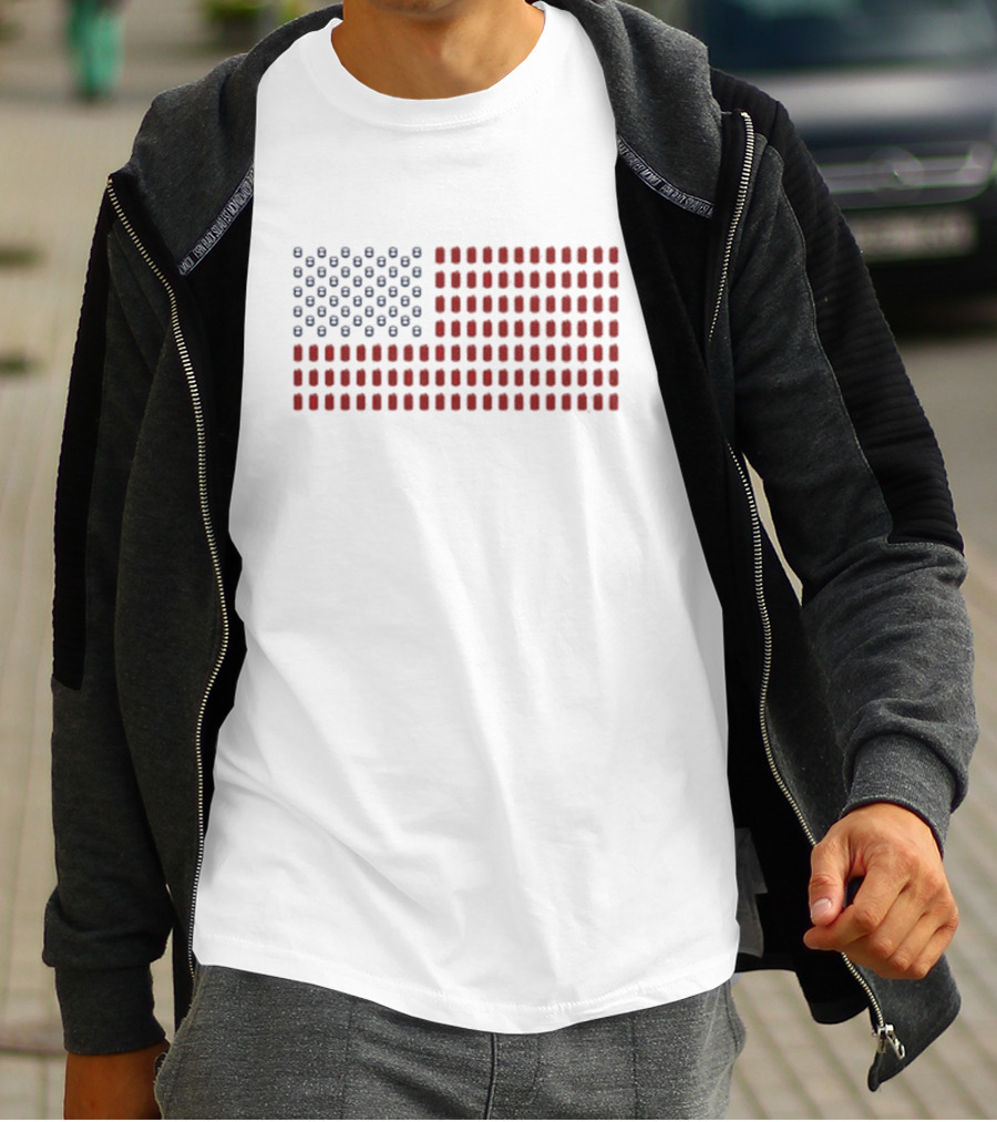 Canada Flag Pocket American Flag T-Shirt