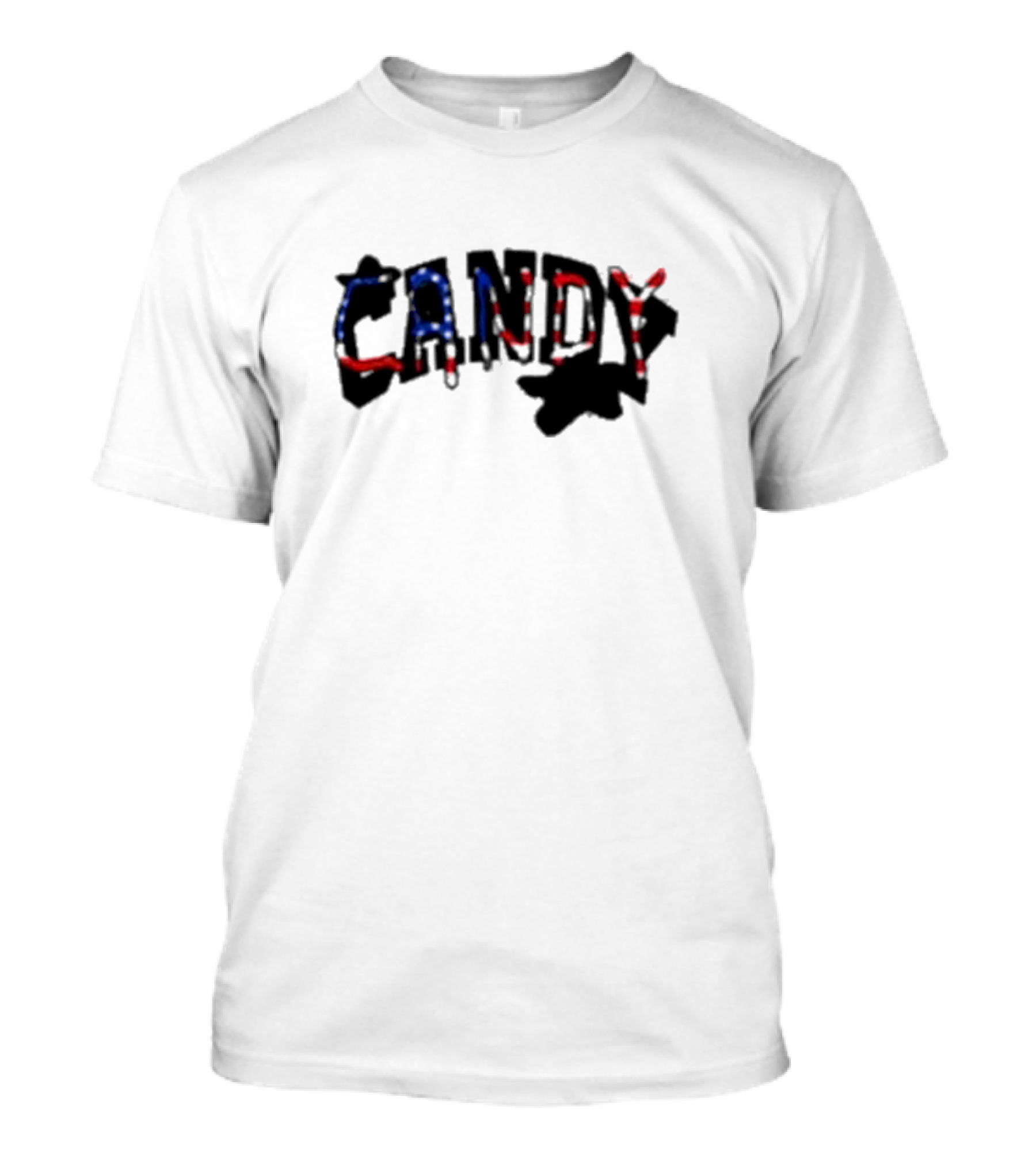 Candy Flipping America Patriotic Red Blue Shadows T-Shirt