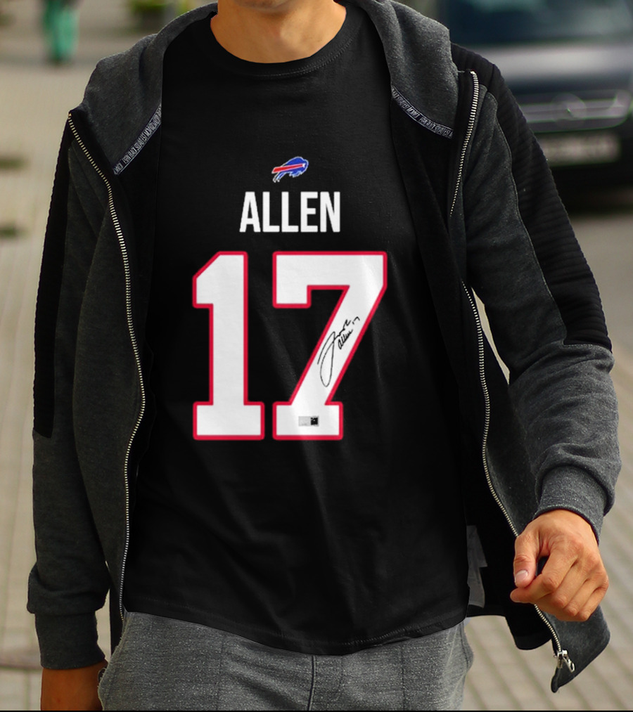 Josh Allen Buffalo Bills Number 17 Signature T-Shirt