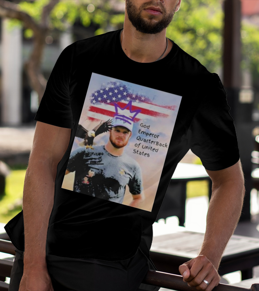 God Emperor Quarterback Of United States With American Flag And Eagle T-Shirt