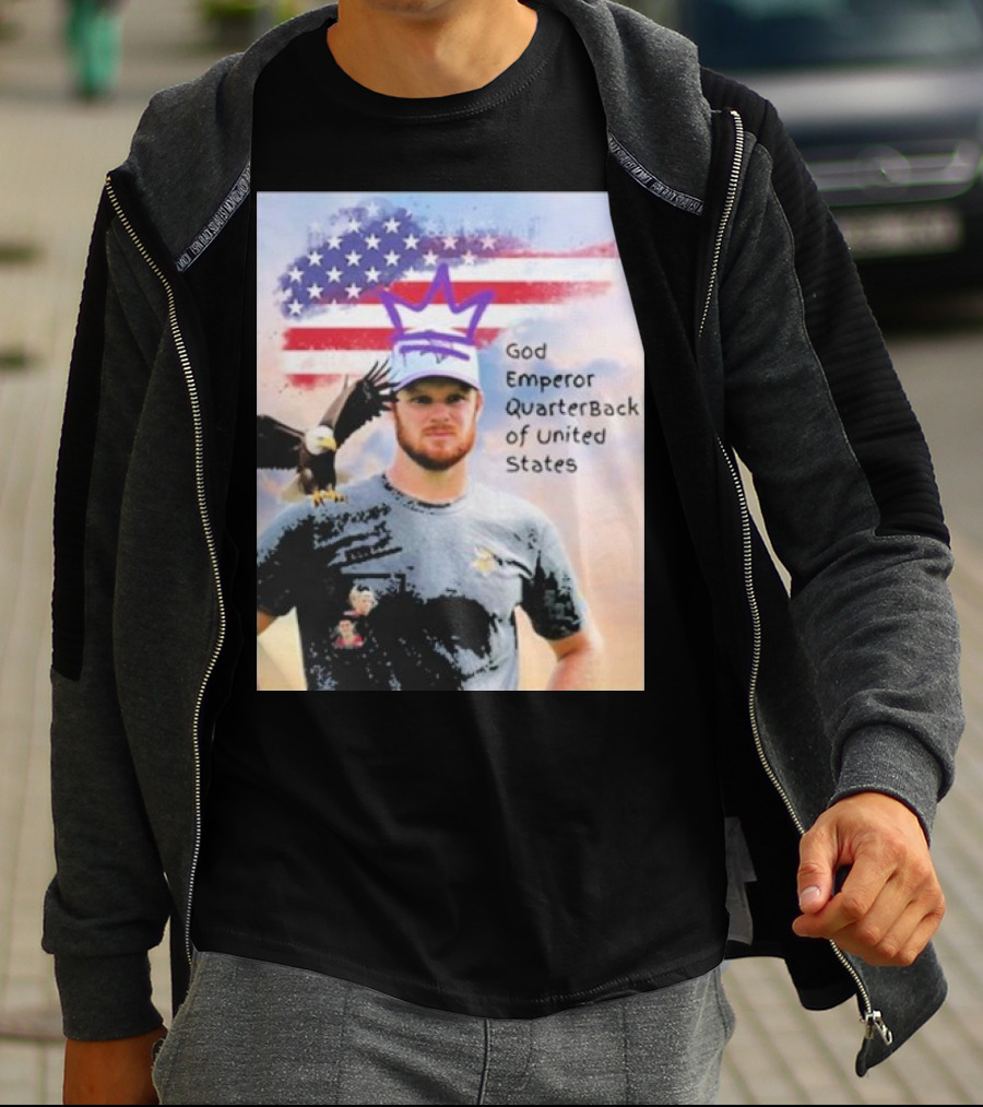 God Emperor Quarterback Of United States With American Flag And Eagle T-Shirt