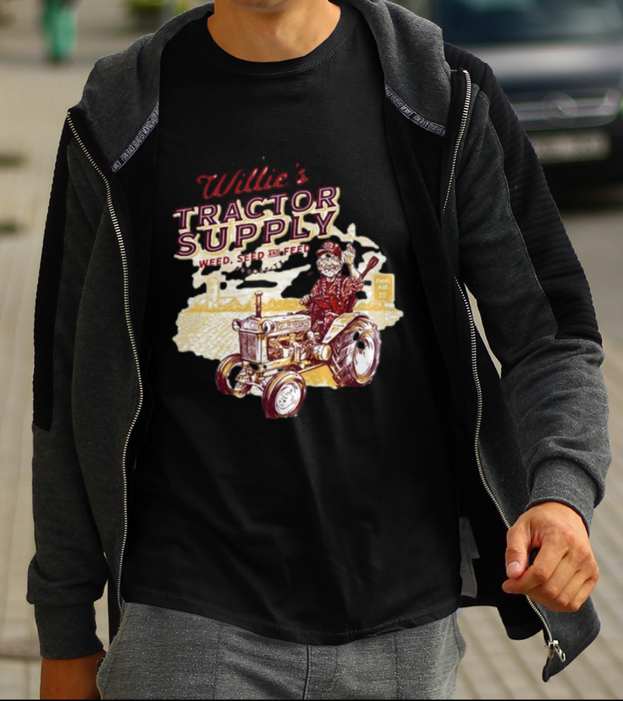 Willie Nelson Willie's Tractor Supply Weed Seed Feed Farm Aid T-Shirt