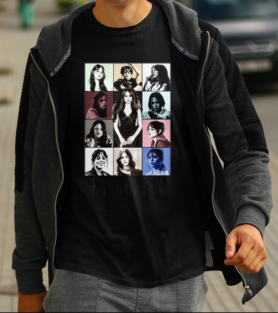 Fuzeprint Jenna Ortega Nine Eras Collage T-Shirt