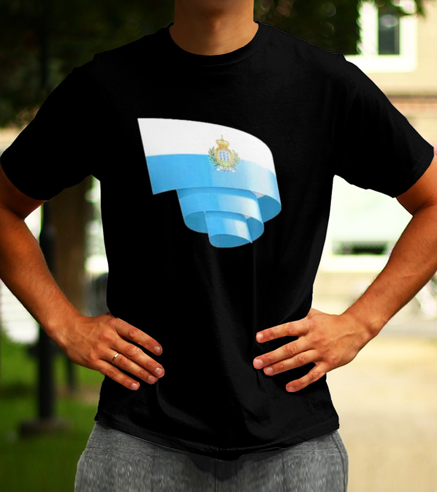 Krause San Marino Flag Sammarinese Day Football Emblem T-Shirt