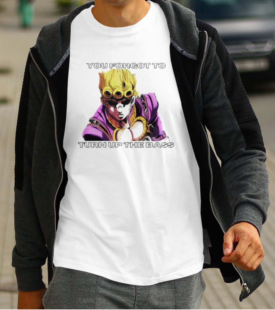 Giorno Giovanna You Forgot To Turn Up The Bass JoJo's Bizarre Adventure Anime Character Vibrant Purple T-Shirt