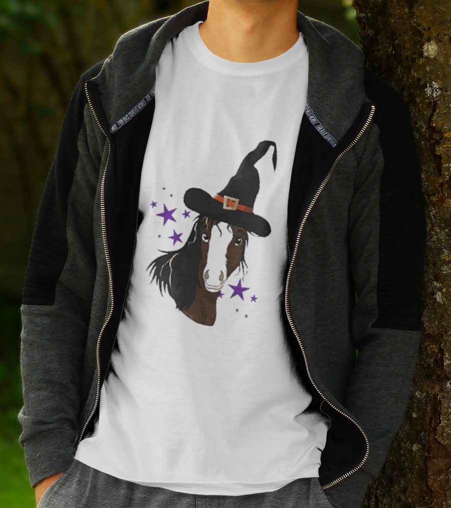 Katie Van Slyke Mini Witch Horse With Stars T-Shirt