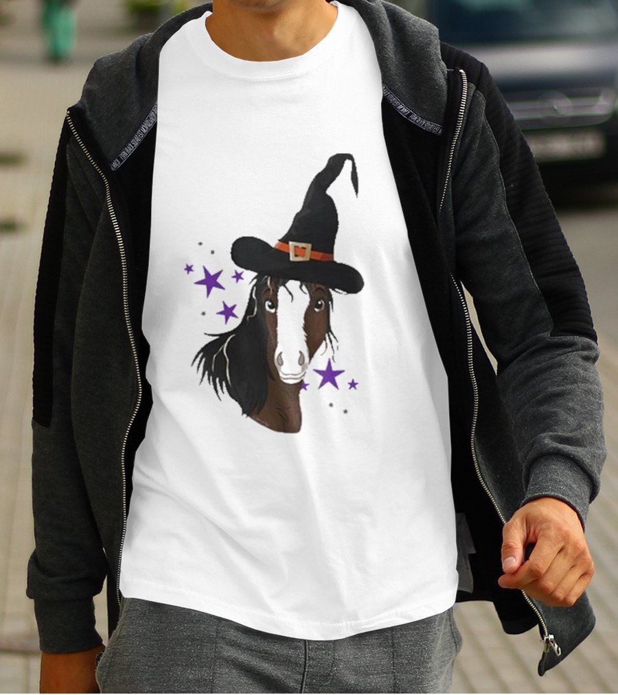 Katie Van Slyke Mini Witch Horse With Stars T-Shirt