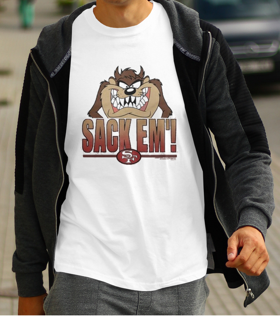 Looney Tunes Taz Sack Em’ San Francisco 49ers SF T-Shirt